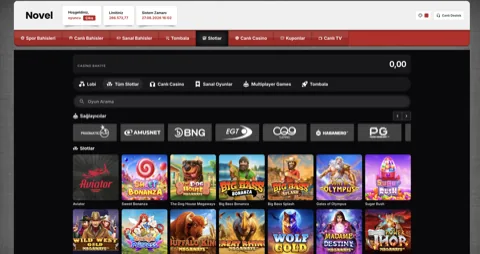 Novelbet slot oyunları ekranı